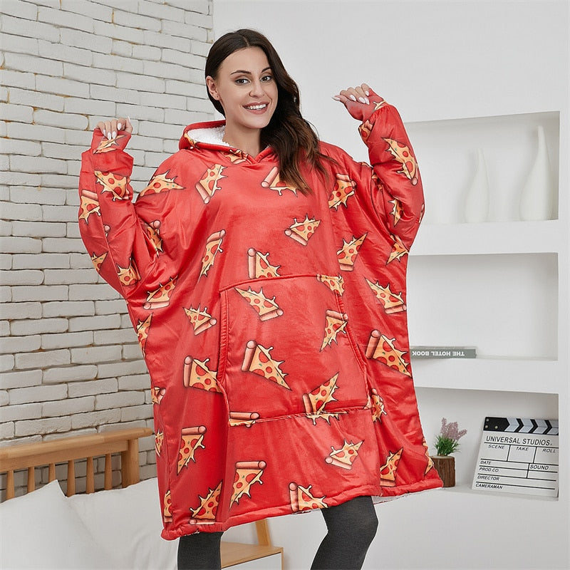 Pijama de Cobertor Peluciado Angorá - Pizza