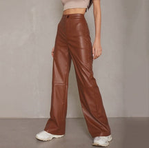 Calça de Couro Pantalona Moda Inverno - Ella