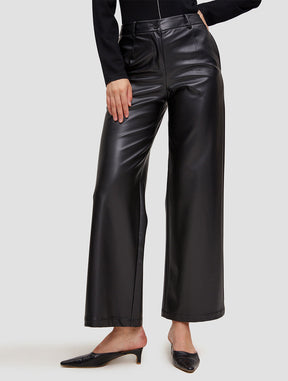Calça de Couro Pantalona Moda Inverno - Ella